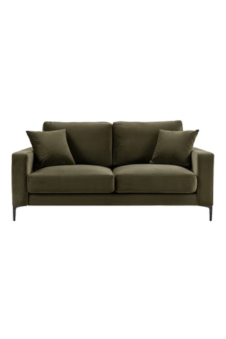 Canapé droit Venus - Kaki - 2 places - En tissu toucher velours