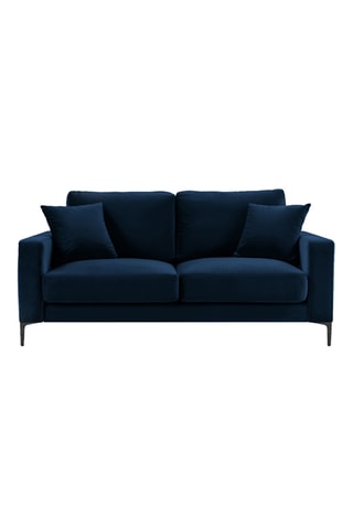 Canapé droit Venus - Bleu foncé - 2 places - En tissu toucher velours