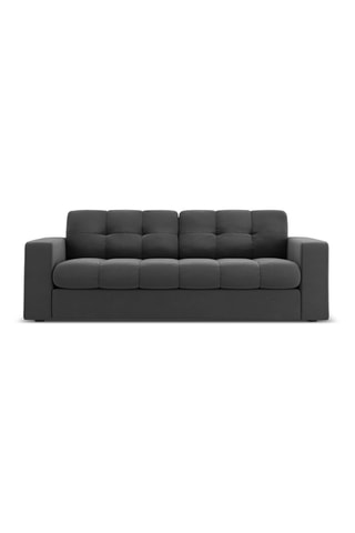 Canapé droit Yohan - Gris foncé - 2 places - En tissu toucher velours