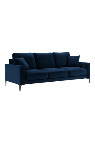 Canapé droit Venus - Bleu foncé - 3 places - En tissu toucher velours