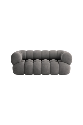 Canapé droit Maurice - Gris foncé - 2 places - En tissu toucher velours