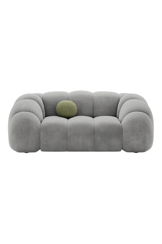 Canapé droit Lyna - Gris clair - 2 places - En tissu toucher velours