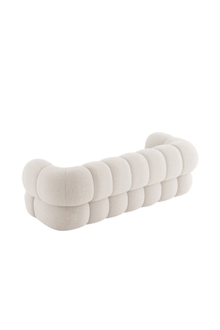 Canapé droit Maurice - Ecru - 2 places - En tissu chenille