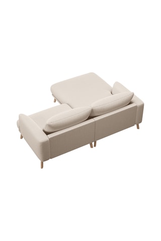Canapé d'angle gauche Margot - Beige clair - 3 places - En tissu structuré