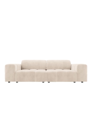 Canapé droit Luc - Beige clair - 3 places - En tissu structuré