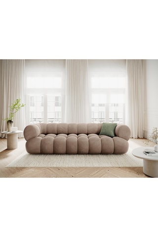 Canapé droit Maurice - Beige - 4 places - En tissu toucher velours