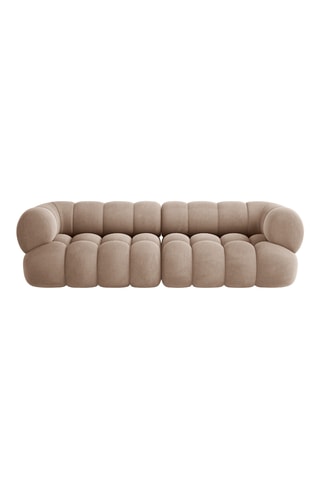 Canapé droit Maurice - Beige - 4 places - En tissu toucher velours
