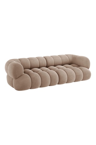 Canapé droit Maurice - Beige - 4 places - En tissu toucher velours