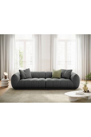Canapé modulaire Julia - Gris foncé - 4 places - En tissu structuré
