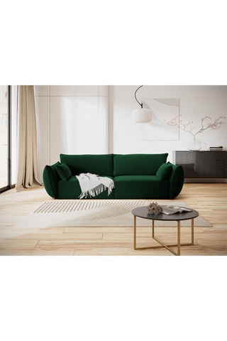Canapé droit Vanda - Vert foncé - 3 places - En tissu toucher velours