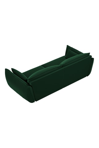 Canapé droit Vanda - Vert foncé - 3 places - En tissu toucher velours