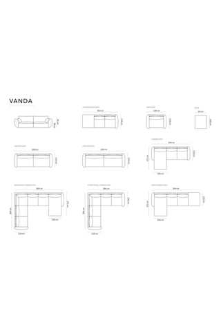 Canapé droit Vanda - Vert foncé - 3 places - En tissu toucher velours