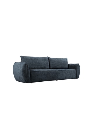 Canapé droit Vanda - Bleu foncé - 3 places - En tissu chenille