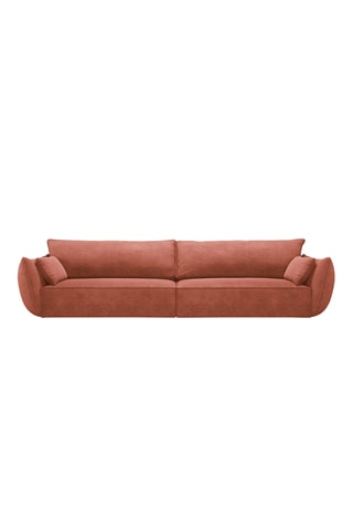 Canapé droit Vanda - Orange - 4 places - En tissu chenille