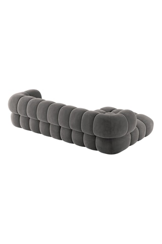 Canapé d'angle gauche Maurice - Gris foncé - 3 places - En tissu toucher velours