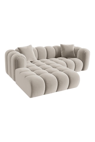 Canapé d'angle gauche Astro - Beige - 3 places - En tissu toucher velours