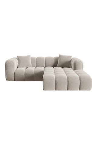 Canapé d'angle droit Astro - Beige - 3 places - En tissu toucher velours