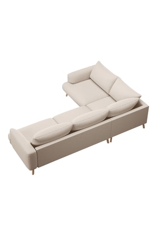 Canapé d'angle gauche Margot - Beige clair - 5 places - En tissu structuré