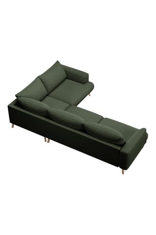 Canapé d'angle droit Margot - Vert foncé - 5 places - En tissu structuré