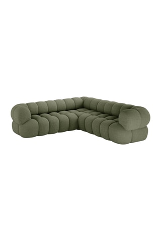 Canapé d'angle Maurice - Vert foncé - 5 places - En tissu chenille