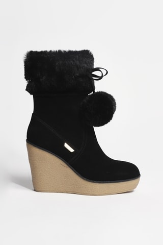 Bottines fourrées en cuir Rania 01 - Noir