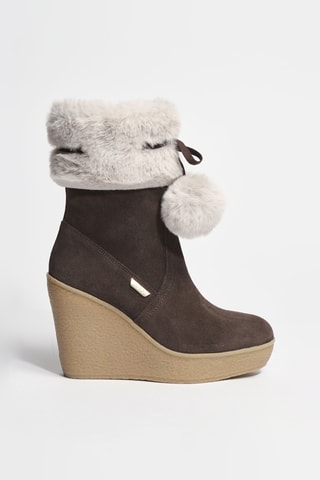 Bottines fourrées  en cuir Rania 01 - Marron