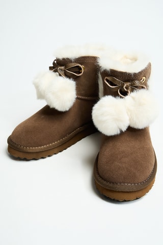 Bottines fourrées en cuir Jil 05 - Marron