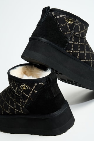 Bottines fourrées en cuir Jane 01 - Noir