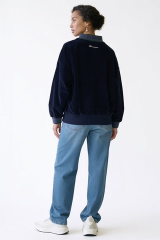 Velours Sweater - Marineblauw