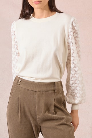 Pull bi-matière - Ecru - Molly Bracken