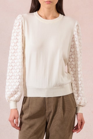 Pull bi-matière - Ecru - Molly Bracken