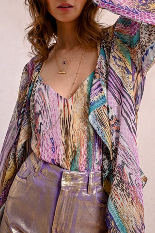 Kimono - Violet et beige - Molly Bracken