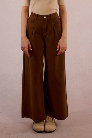 Pantalon large - Marron - Molly Bracken