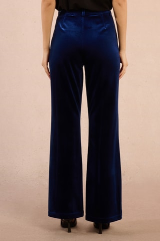 Pantalon flare taille haute en velours - Bleu cobalt - Molly Bracken