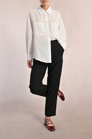 Pantalon droit taille haute - Noir - Molly Bracken