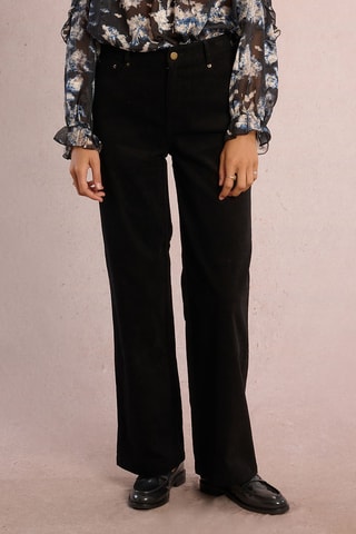 Pantalon large en velours - Noir - Molly Bracken