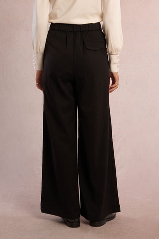 Pantalon large taille haute - Noir - Molly Bracken