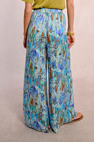 Pantalon large taille haute - Turquoise - Molly Bracken