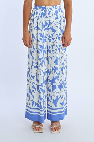 Pantalon large taille haute - Bleu cobalt - Lili Sidonio x Molly Bracken