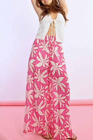 Pantalon large taille haute - Rose - Lili Sidonio x Molly Bracken