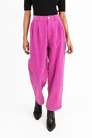 Pantalon en velours taille haute - Violet - Molly Bracken
