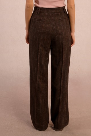 Pantalon large en laine - Marron - Molly Bracken
