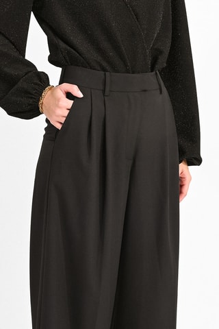 Pantalon palazzo taille haute - Noir - Molly Bracken