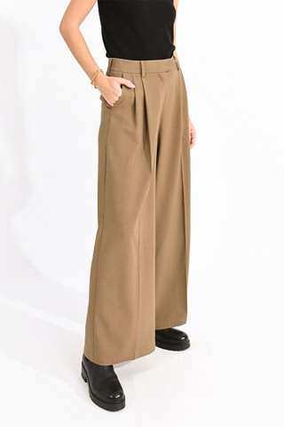 Pantalon palazzo taille haute - Kaki - Molly Bracken