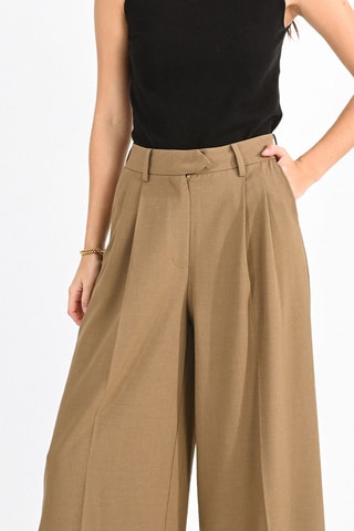 Pantalon palazzo taille haute - Kaki - Molly Bracken