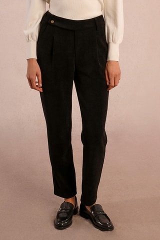 Pantalon carotte en velours - Noir - Molly Bracken
