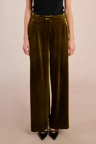 Pantalon large en velours - Kaki - Molly Bracken