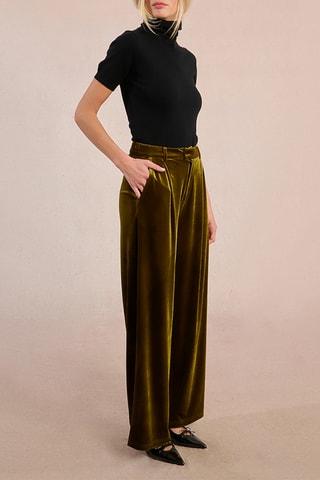 Pantalon large en velours - Kaki - Molly Bracken