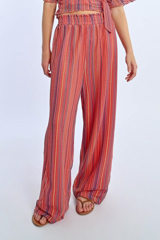Pantalon taille haute - Corail et indigo - Lili Sidonio x Molly Bracken