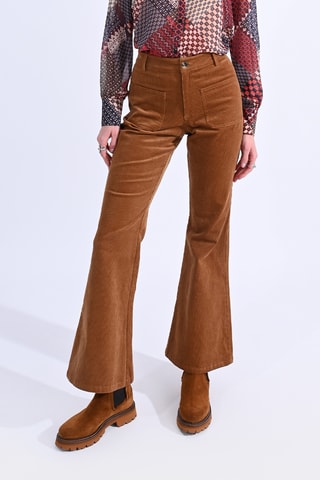 Pantalon flare en velours - Camel - Molly Bracken